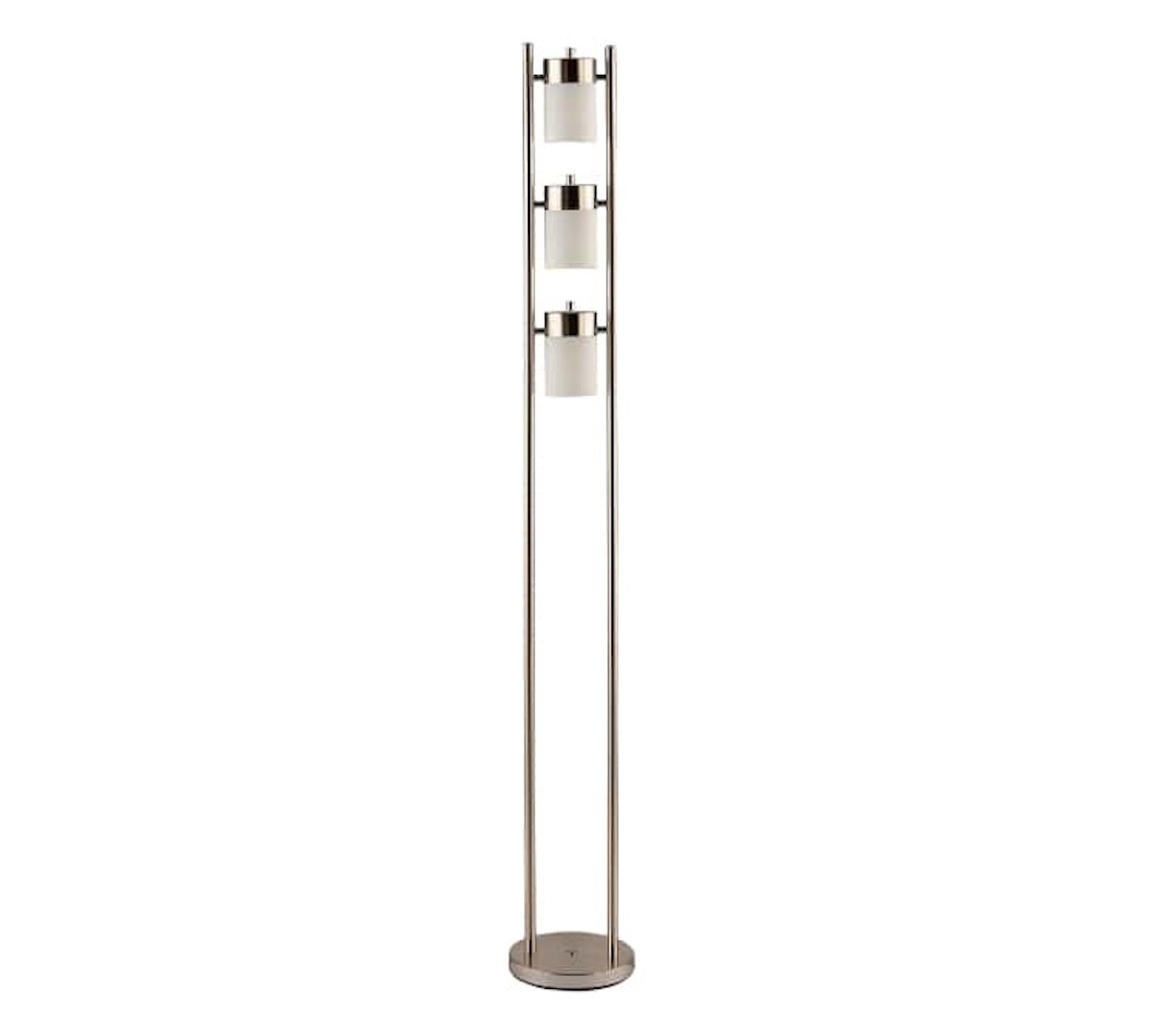 Home theater decor: Munson Floor Lamp with 3 Swivel Lights Brushed Silver