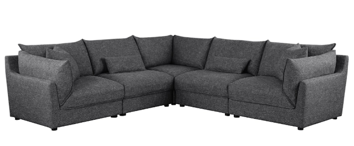 Best modular sectional: Sasha 6-Piece Upholstered Modular Sectional Barely Black