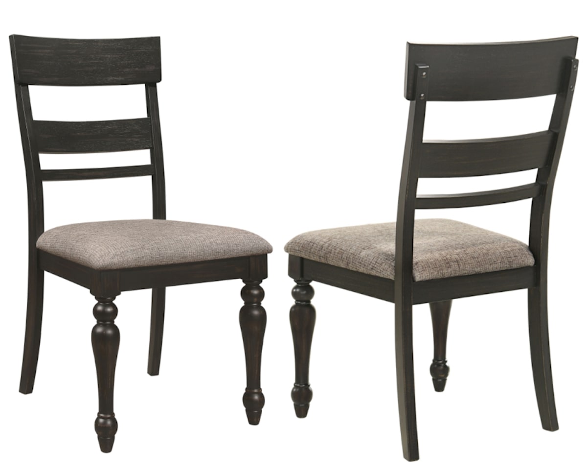 French country furniture: Bridget Ladder Back Dining Side Chair Stone Brown and Charcoal Sandthrough