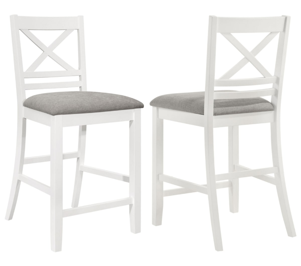 Hollis X-Back Counter Height Dining Chairs White and Grey