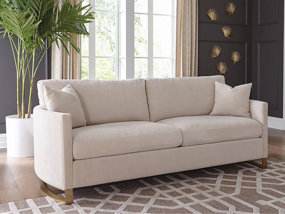 Traditional interior design: Corliss Upholstered Arched Arms Sofa Beige