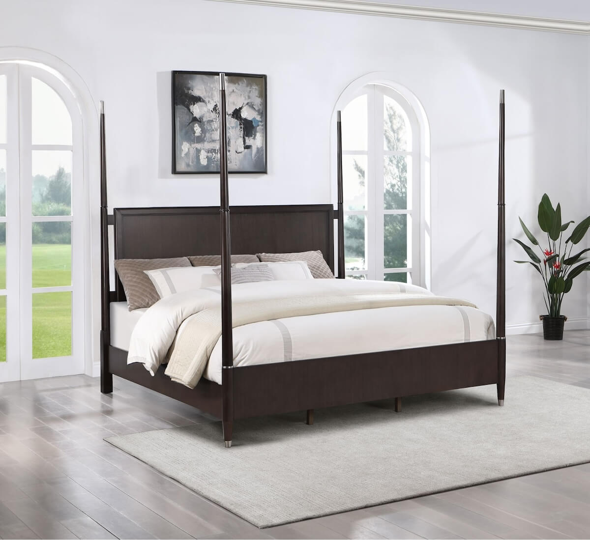 Traditional interior design: Emberlyn Queen Poster Bed Brown